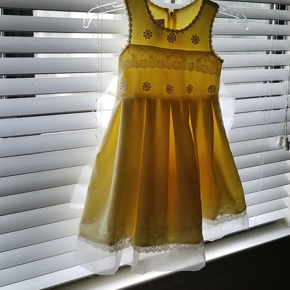 🌼NWOT On trend Organza Daisy Yellow Dress🌼